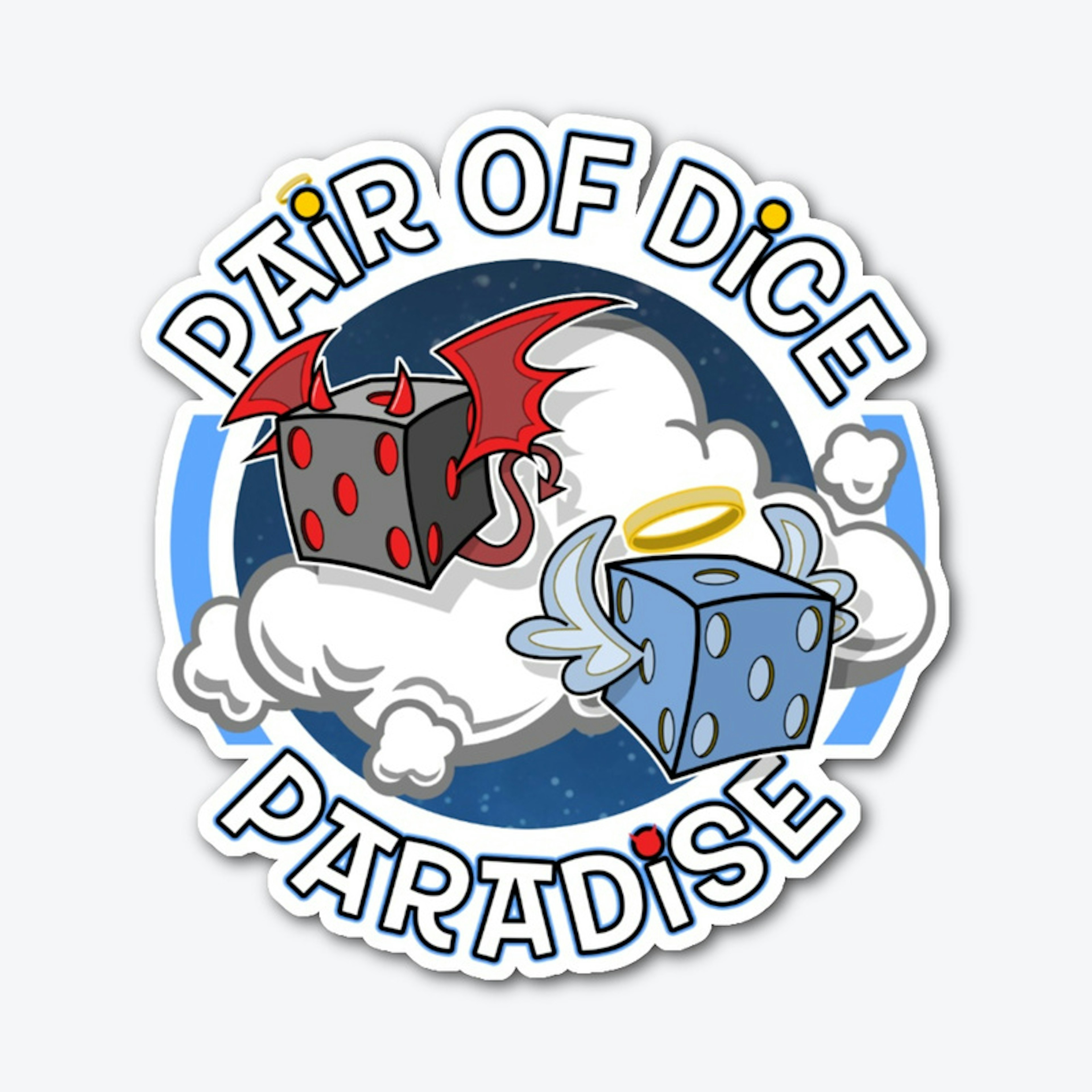 Pair Of Dice Paradise Logo Sticker